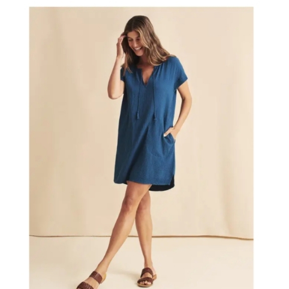 Faherty Ninie Shift Dress Majolica - Picture 2 of 6
